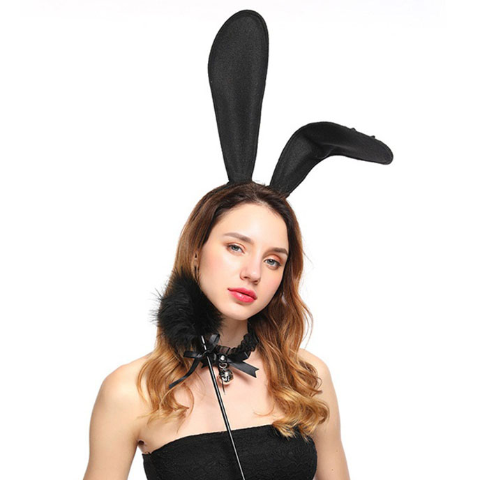 Rabbit Ears 兔耳朵尼龍頭箍 TT13 (黑)