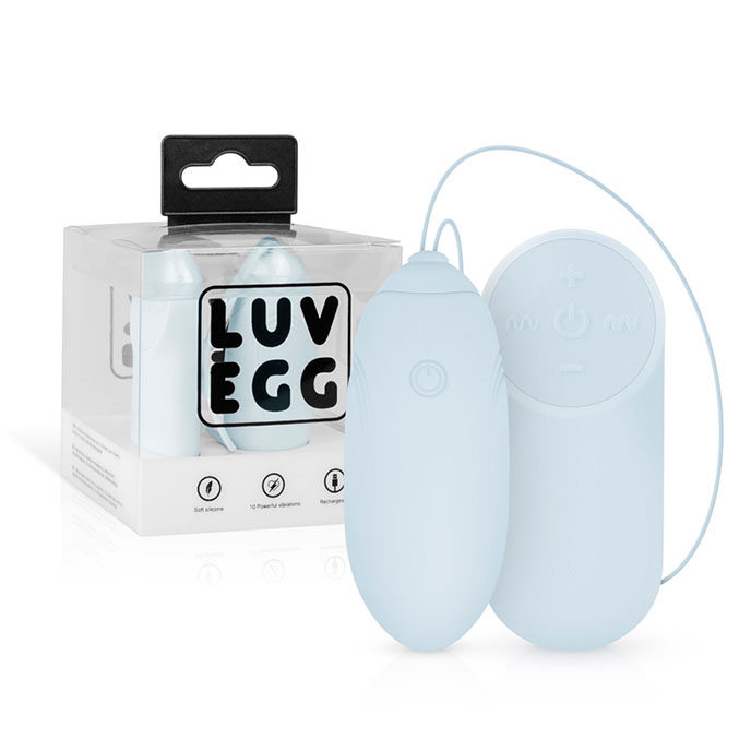 Luv Egg 充電式超強無線遙控震蛋(粉藍)
