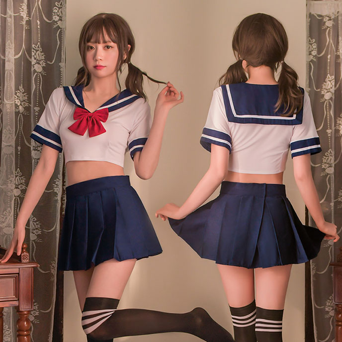 性感萌系-日式JK學生裝(藍+白) FX7939
