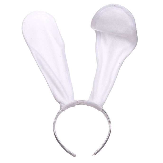 Rabbit Ears 兔耳朵尼龍頭箍 TT13 (白)