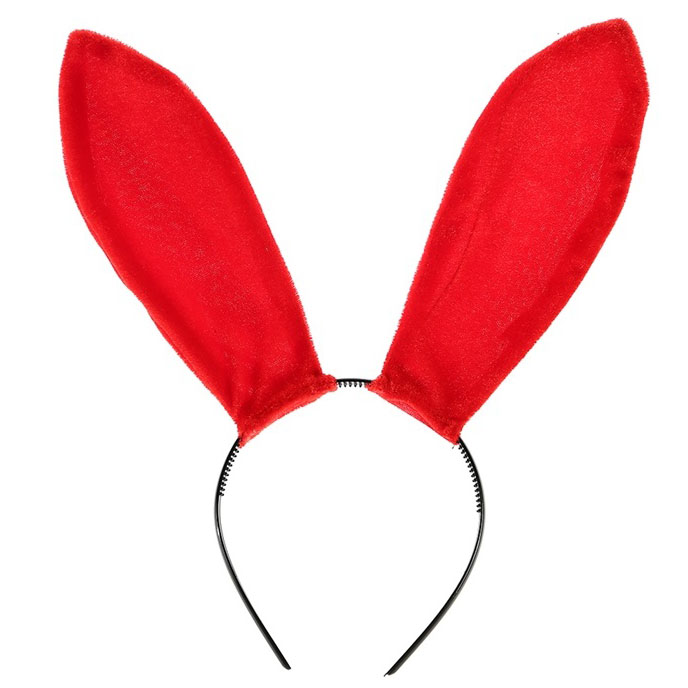 Rabbit Ears 兔耳朵絲絨頭箍 TT24 (紅)