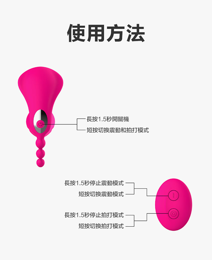 MyToys MyThumper Hot Pink 穿戴式G點-內外拍打震動器(櫻桃紅)