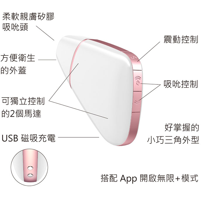 Satisfyer Love Triangle White 陰蒂震動-女性愉悅吸吮器(白)